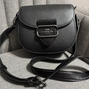 Coach Black Pebbled Leather Crossbody Bag